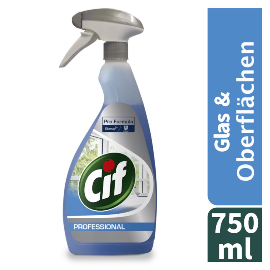 Cif Professional Glas- und Universalreiniger 6x0.75L - Reiniger für Glas, Fenster und nicht poröse Oberflächen